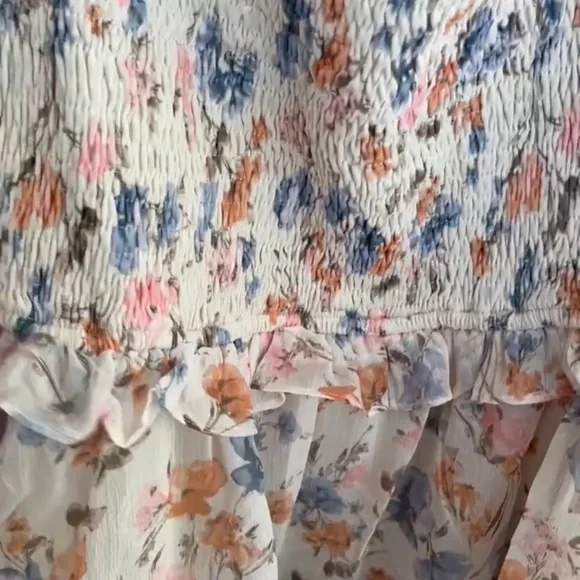 🆕 NWT Arula LOLAH Tiered Smocked Floral Maxi Dress B 2X XXL 18 Plus Sexy Slit - Picture 8 of 11